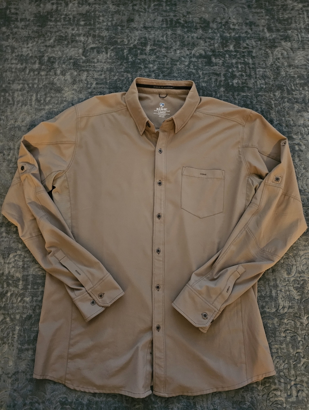 Kuhl Men’s Casual Button-Down Shirt in Khaki